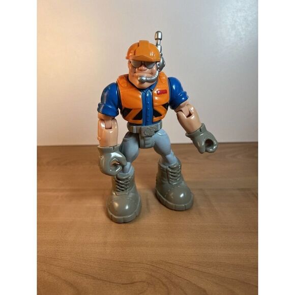 Rescue Heroes Rip Rockefeller Construction Worker Vintage 1998 Action Figure 6” - Picture 1 of 6